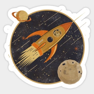 Shiba dog going to the moon. Sticker